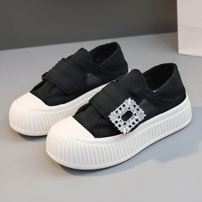 Damen Sneaker Slip-On Schuhe Elegant Schnalle