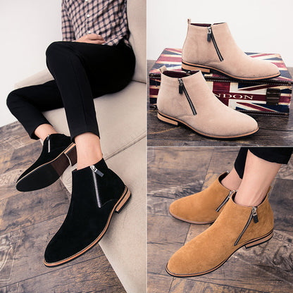Damen Stiefel Ankle Boots Wildleder Reißverschluss - BerlinGlamour