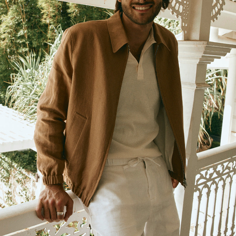 Herren Sommerjacke Lässig Minimalistisch Slim Fit - BerlinGlamour
