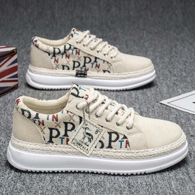 Damen Sneaker Modisch Geflochtene Sohle Bequem Canvas