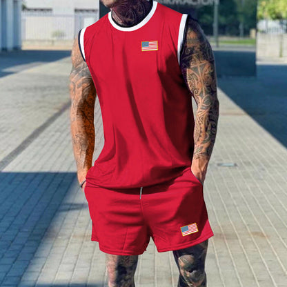 Herren Sportset Tanktop und Shorts Berlin Flaggenmotiv