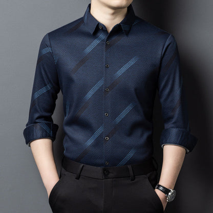 Herren Langarmhemd Modern Mit Trendigem Muster