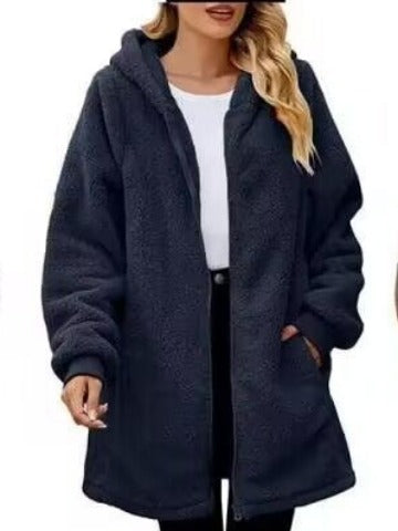 Damen Fleecejacke Oversized Warm und Kuschelig