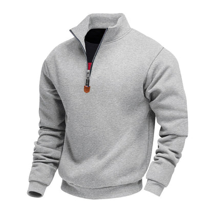 Herren Pullover Sportlich Stehkragen Halbzipper