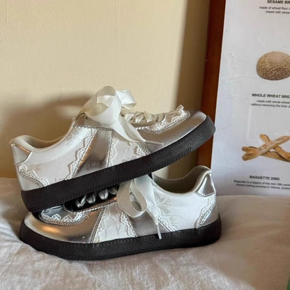 Damen Sneaker Spitze Elegant Komfortabel Schuhe