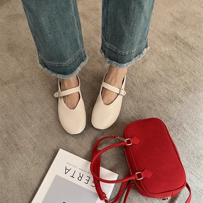 Damen Schuhe Mary Janes Glänzend Mit Verstellbarem Riemen