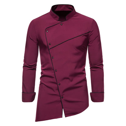 Herren Küchenjacke Modern Elegant Schwarze Arbeitsjacke