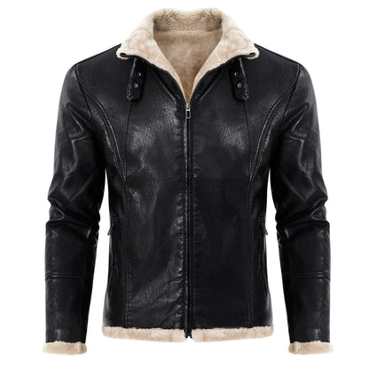 Herren Lederjacke Schwarz Warm Mit Innenfutter - BerlinGlamour