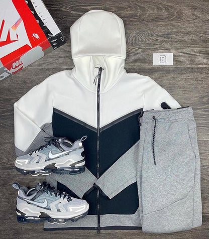 Herren Sport Hoodie Set Atmungsaktiv Modern Kontrast