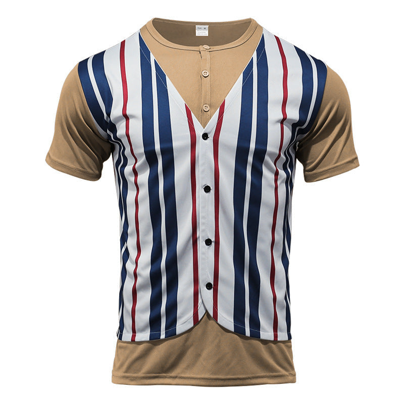 Herren Hemd Kurzarm Streifenmuster Modern Berlin Style