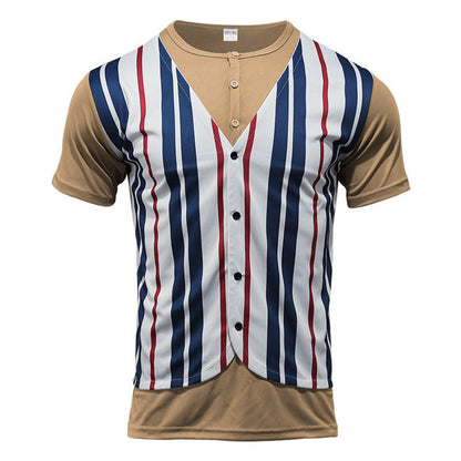 Herren Hemd Kurzarm Streifenmuster Modern Berlin Style