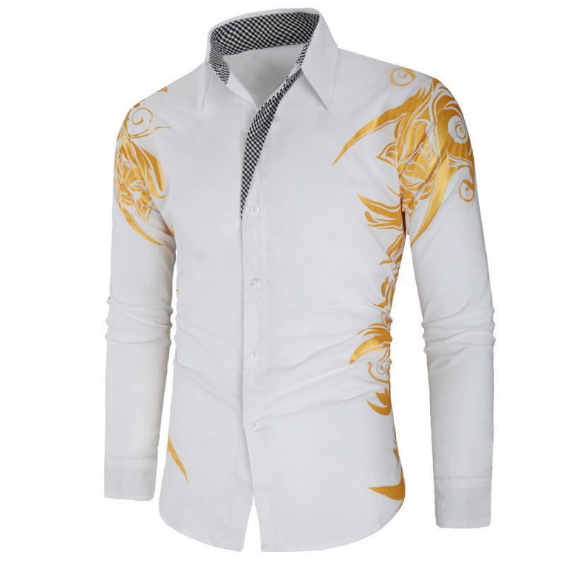 Herren Hemd Elegant Floralmuster Stilvolle Bluse