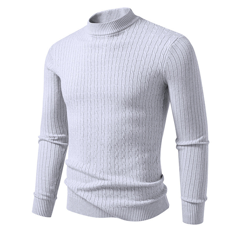 Herren Rollkragenpullover mit Zopfmuster Modern