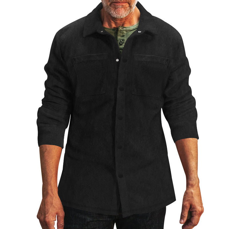 Herren Leichtjacke Baumwolle Doppelbrusttasche Modern