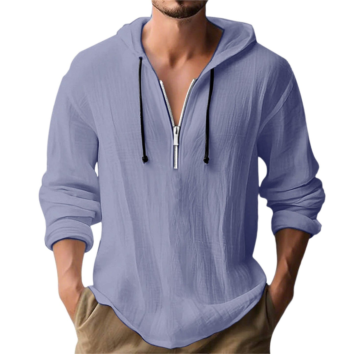 Herren Kapuzenpullover Lässig mit Reißverschluss