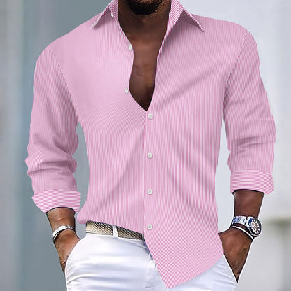 Herren Hemd Streifenmuster Slim Fit Elegant