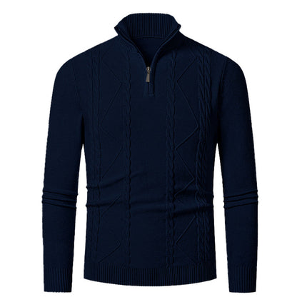 der neue Titel: Herren Strickpullover mit Halb-Zip und strukturiertem Muster BerlinGlamour