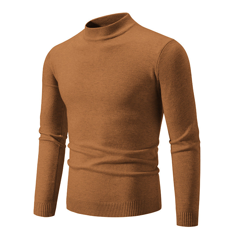 Herren Pullover Feinstrick Hochkragen Elastisch