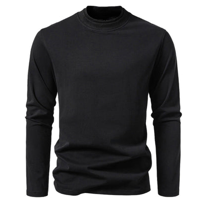 Herren T-Shirt Langarm Baumwolle Rundhals Modern
