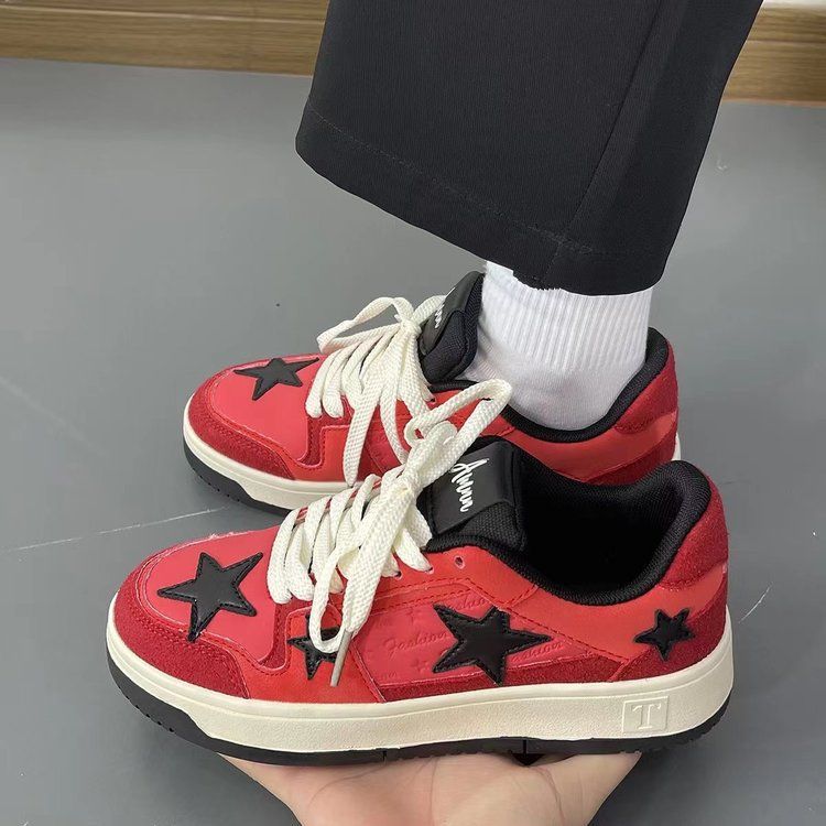 Damen Sneaker Sternen Design Bequem Modisch