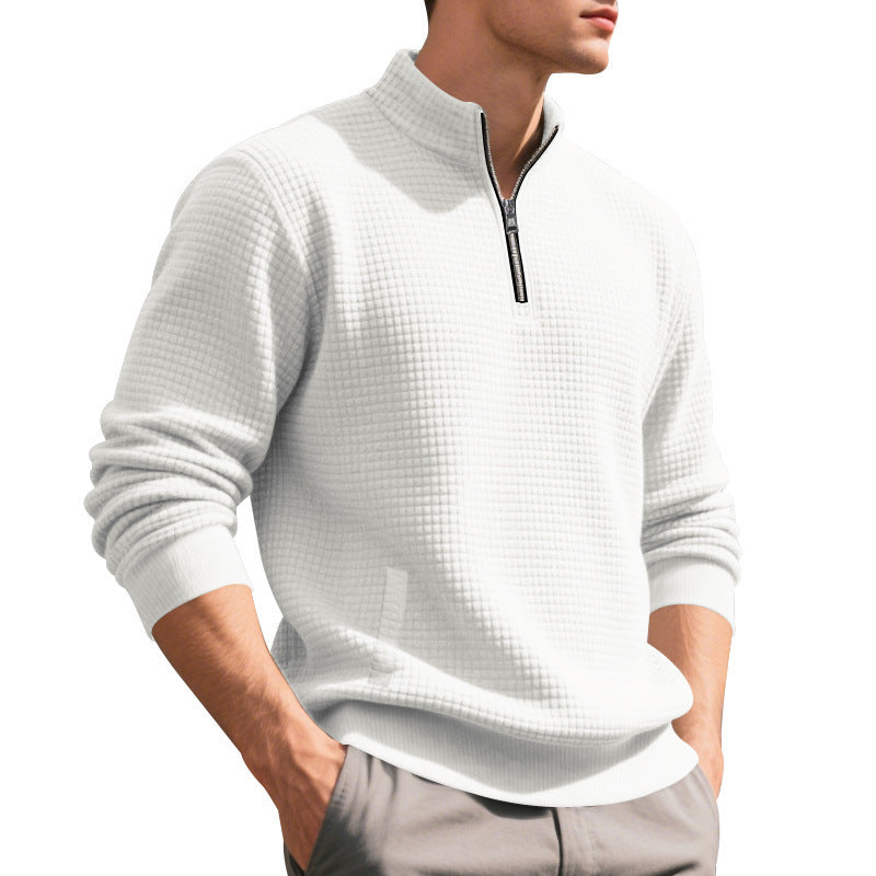 Herren Fleece Pullover mit Reißverschluss Modern Struktur