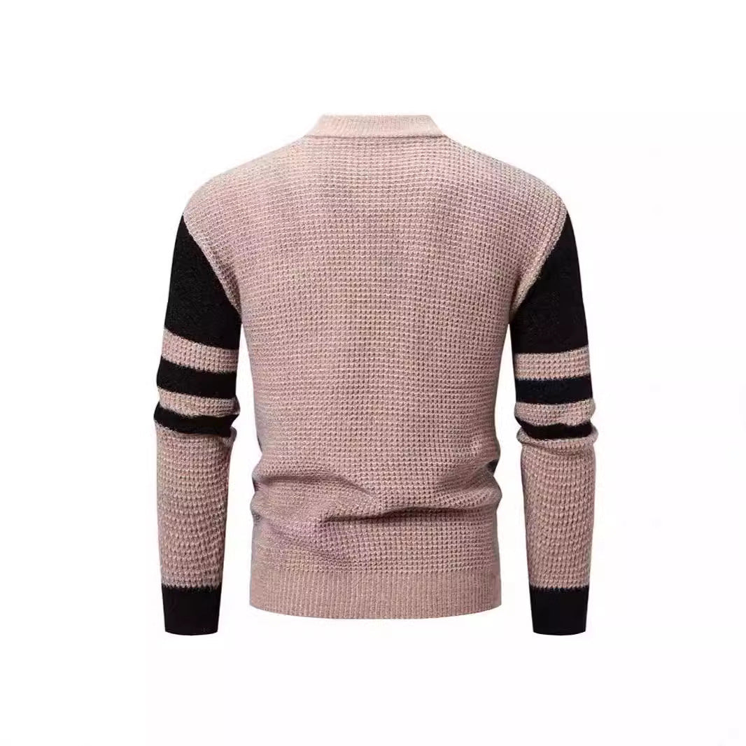 Strukturierter Herren Pullover Modern Farbblock Design