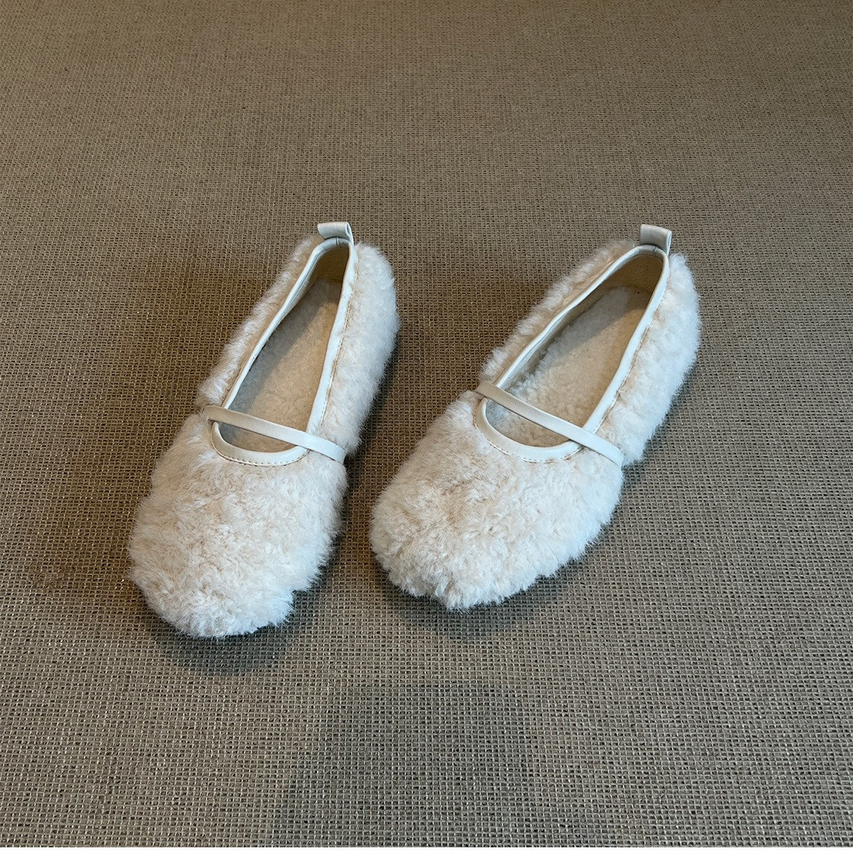 Damen Fleece Ballerinas Warm Bequem