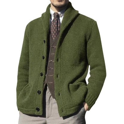 Herren Strickjacke Modern Schalkragen Casual