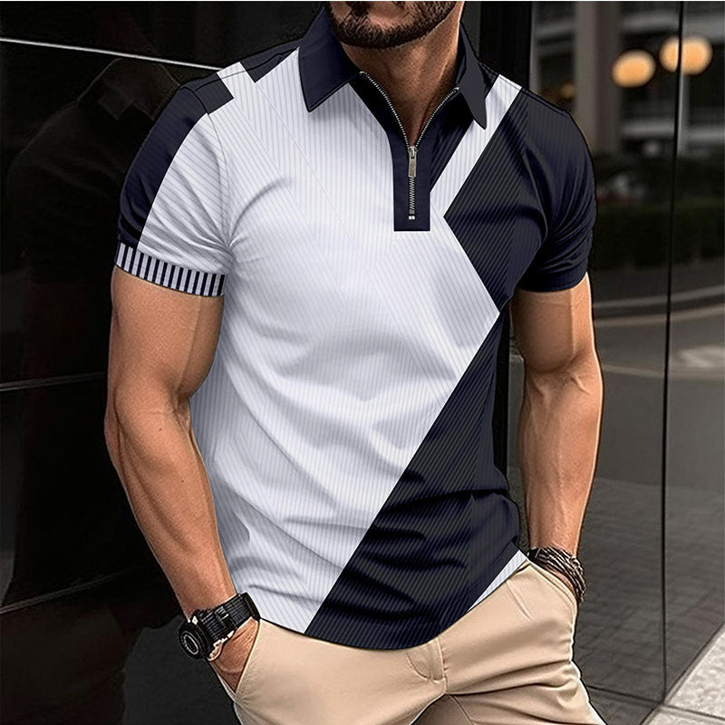 Herren Poloshirt Kurzarm Modern Geometrisches Design