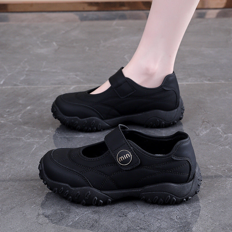 Damen Freizeitschuhe Klettverschluss Bequem Schwarz