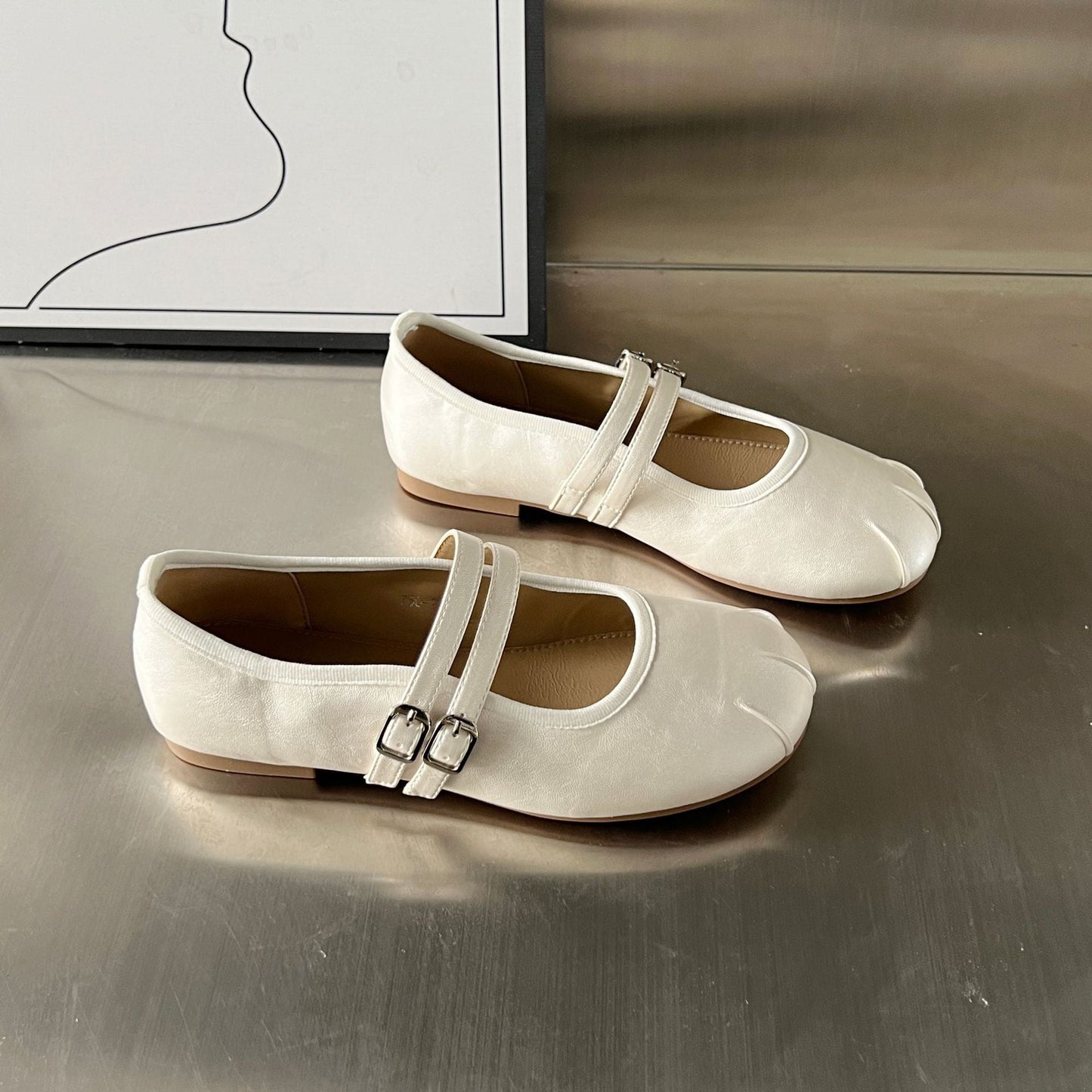 Damen Ballerinas Elegant Weiche Innensohle Riemen Schuhe