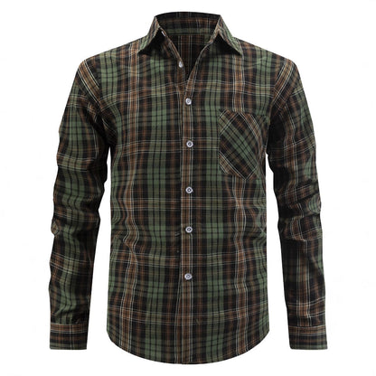 Herren Langarmhemd Kariert Elegantes Design