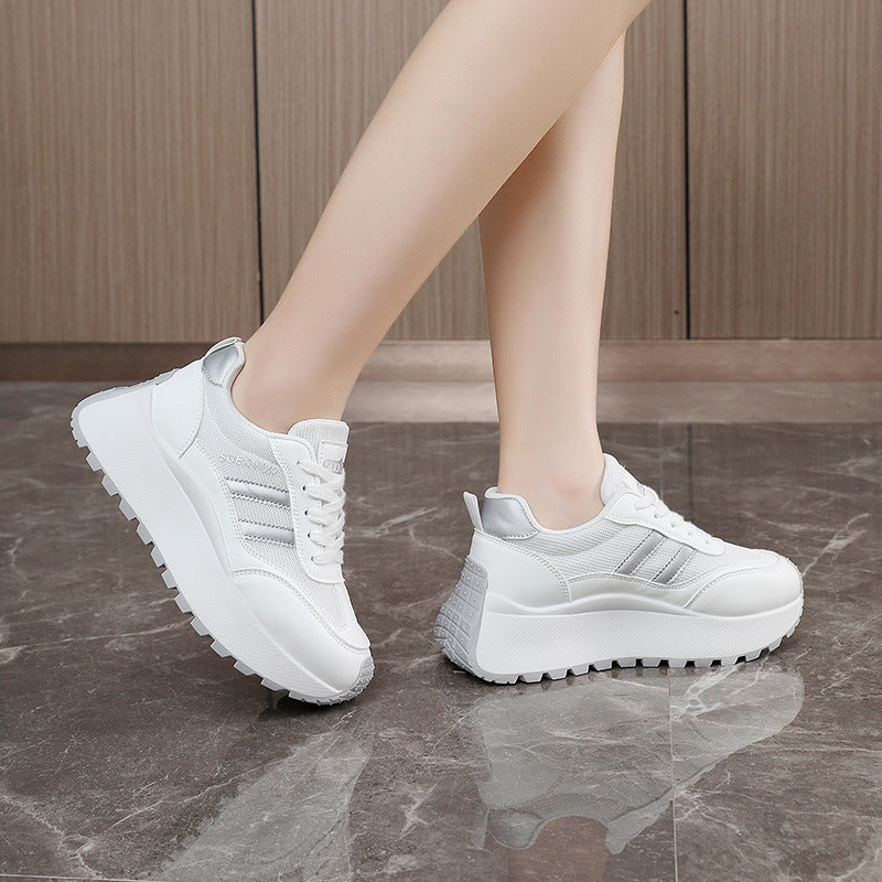 Damen Plateau Sneaker Hoch mit Weicher Laufsohle Stilvoll