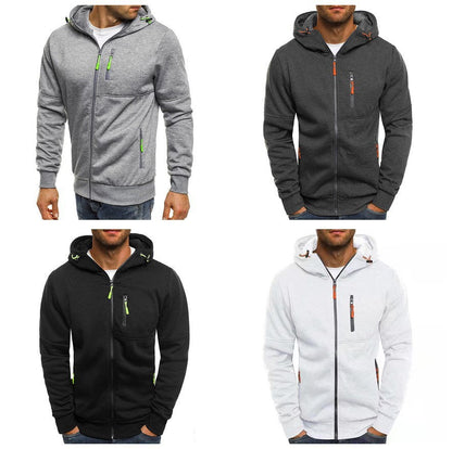 Herren Freizeitjacke Kapuzenjacke Reißverschluss Taschen Sportlich