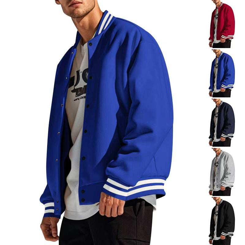Herren Sportjacke College Style Druckknopf Verschluss - BerlinGlamour