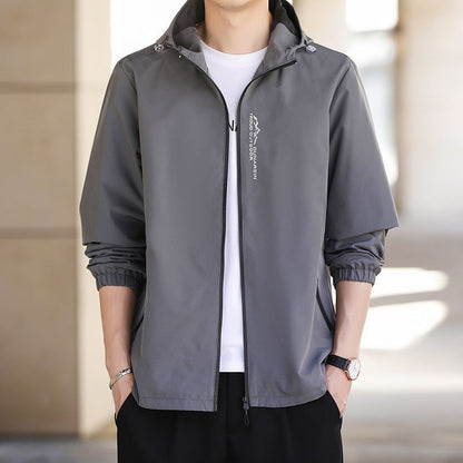Herren Sportjacke Wetterfest Verstellbare Kapuze Funktionell