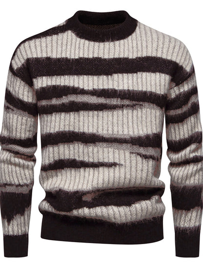 Herren Strickpullover Modern mit Streifenmuster