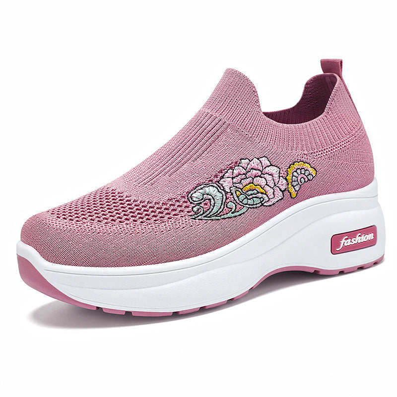 Damen Sneaker Slip-On mit Blumenmuster Modern