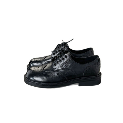 Damen Brogues Elegant Leder Lochdesign Klassisch