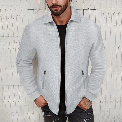 Herren Freizeitjacke Modern Strukturiert Grau Urban
