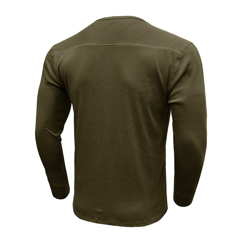 Herren Langarmshirt Mit Knopfleiste Modern Slimfit
