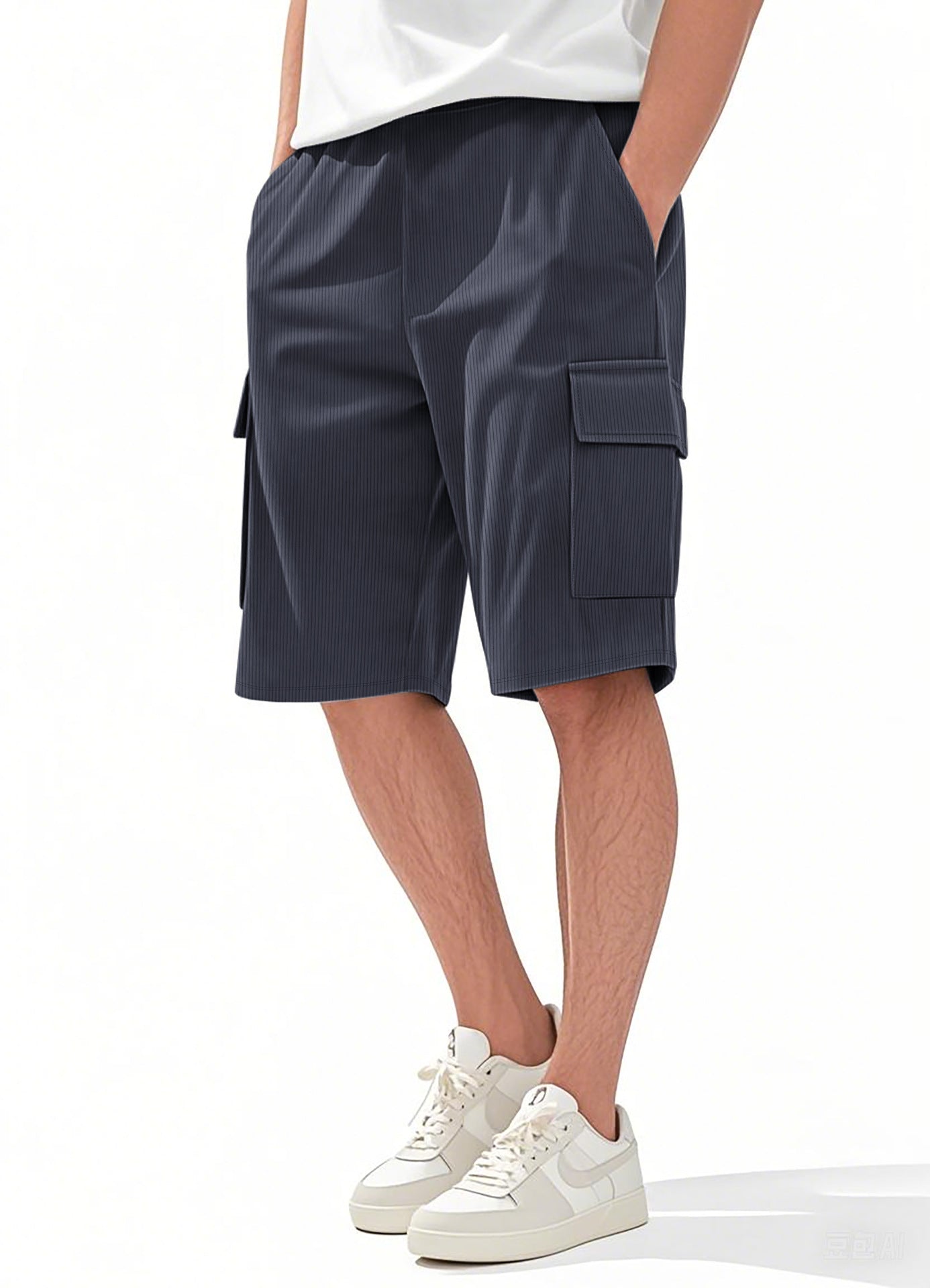 Herren Cargo Shorts Modern Streifen Design Praktisch
