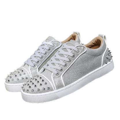 Damen Sneaker Sportlich Nieten-Design Trendschuhe