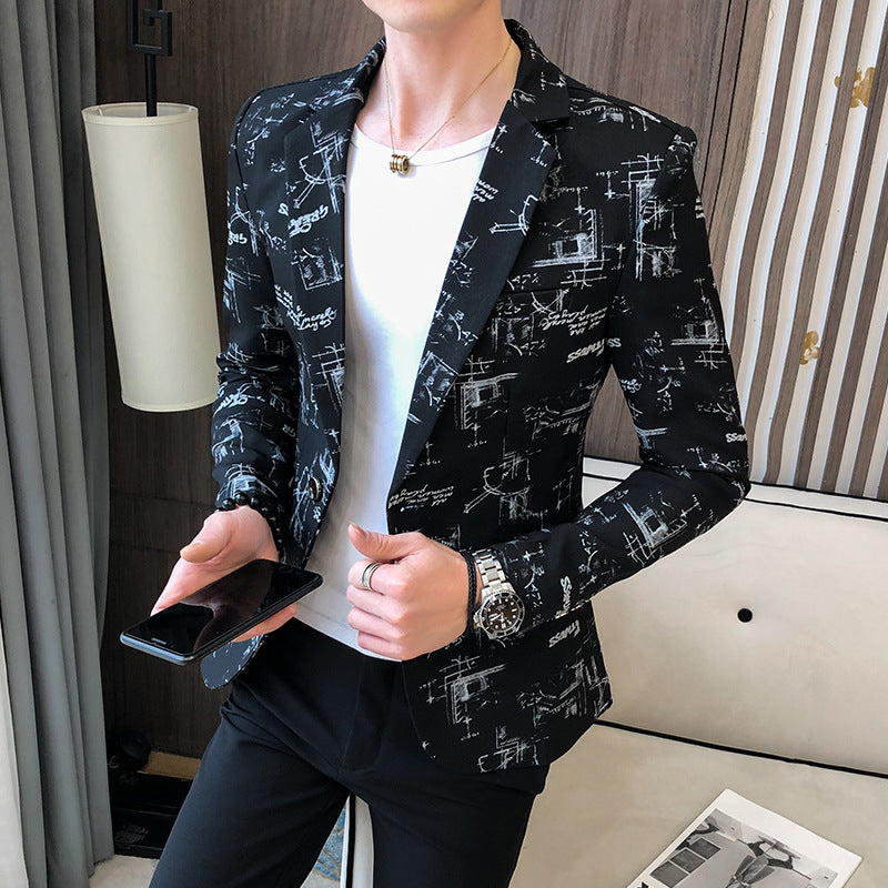 Herren Blazer Modern mit Grafik Design Elegant Schlank
