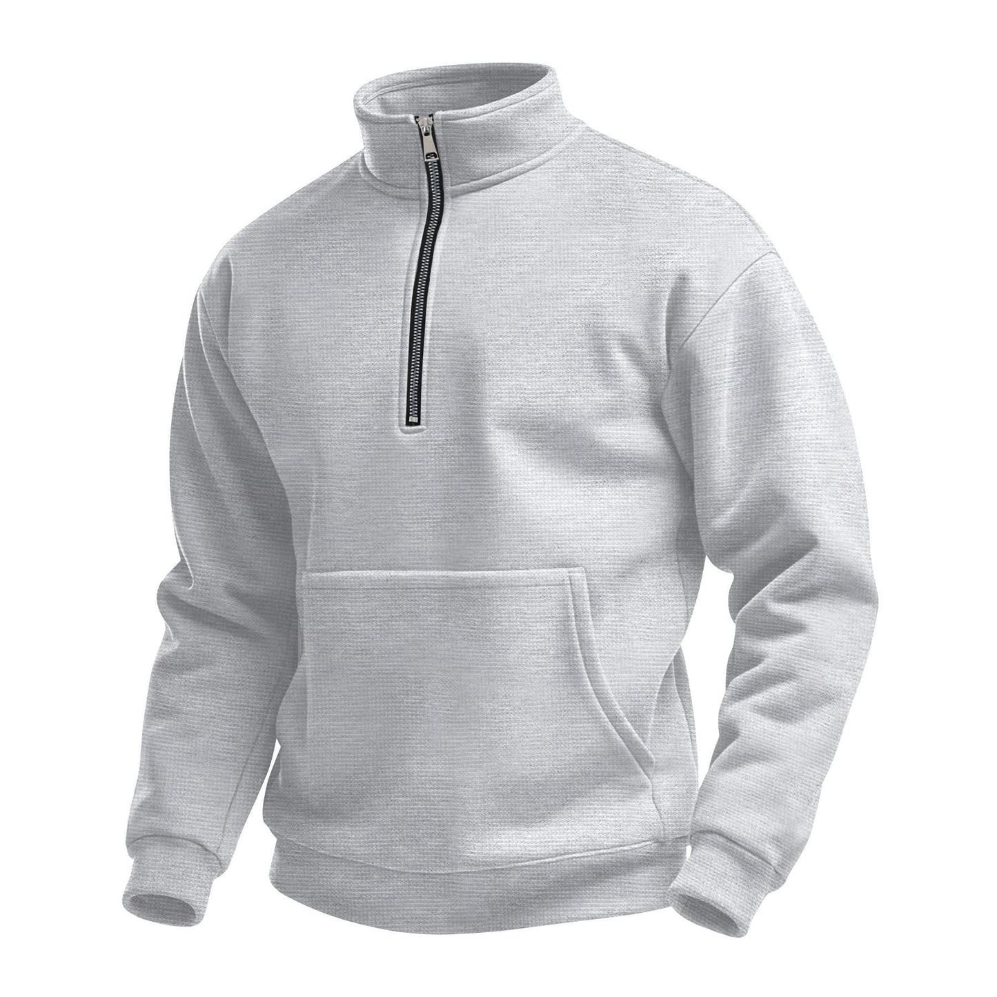 Herren Fleece Pullover Warm mit Klappkragen