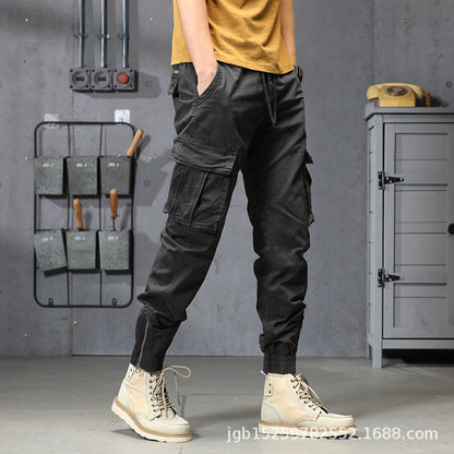 Herren Cargo-Hosen Elastischer Bund Bequem Grün
