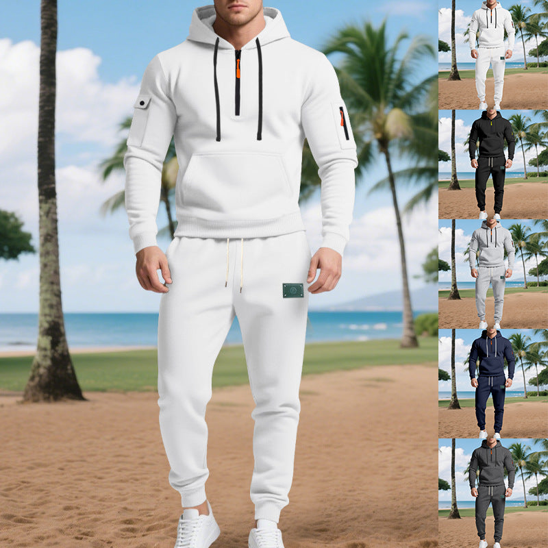 Herren Sportset Kapuzenpullover Mit Taschen Elastisch - BerlinGlamour