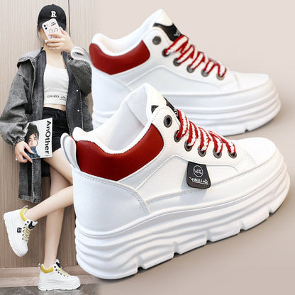 Damen Sneaker Plattform Weiße Hochzeitsschuhe Trendy Sommer - BerlinGlamour