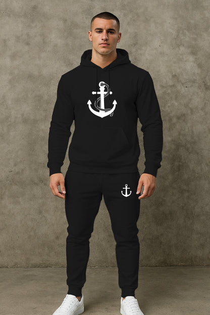 Herren Hoodie Set Maritim Anker Design Sportlich