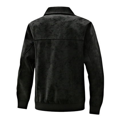 Herren Lederjacke Steppweste Soft Schwarz Modern